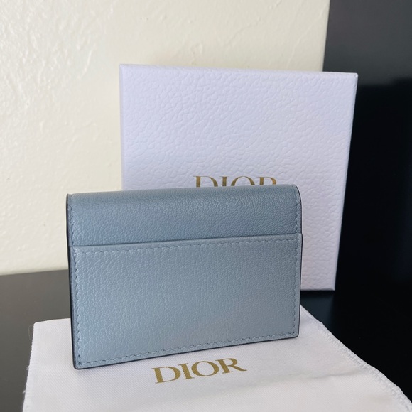 Authentic Brand New Christian Dior Cloud Blue Saddle Flap Card Wallet - Picture 3 of 6